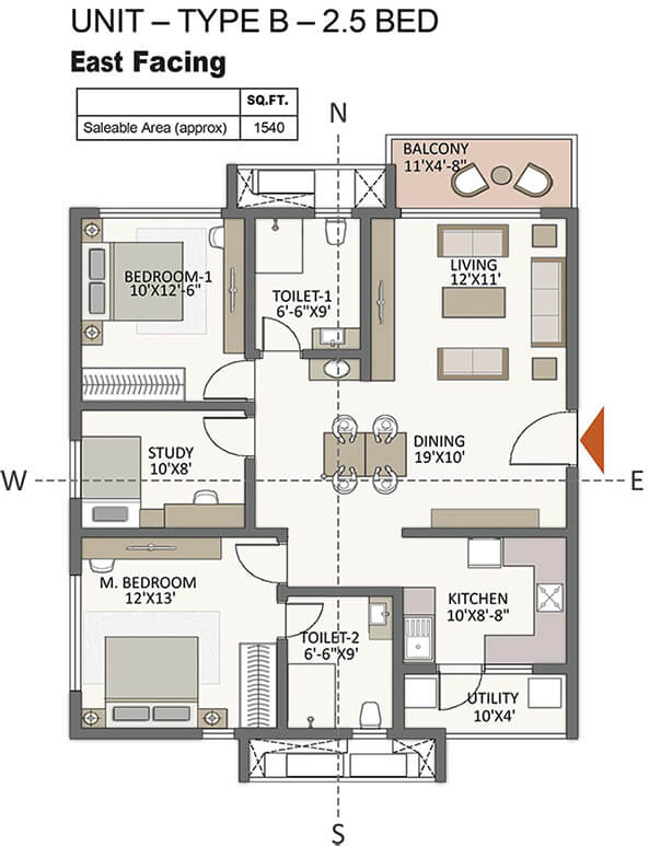 Apartments @ The Prestige City Hyderabad Floor Plan