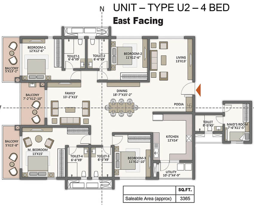 Apartments @ The Prestige City Hyderabad Floor Plan